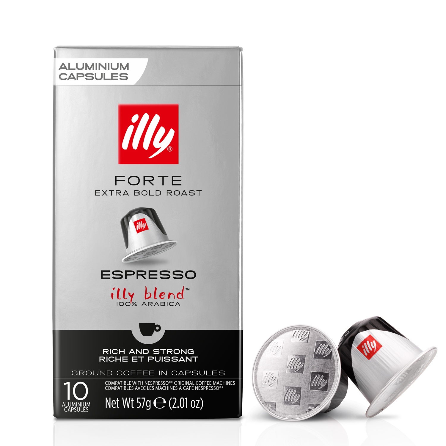 slide 1 of 1, illy Espresso Forte Aluminium Capsules, Extra Bold Roast, 1 ct