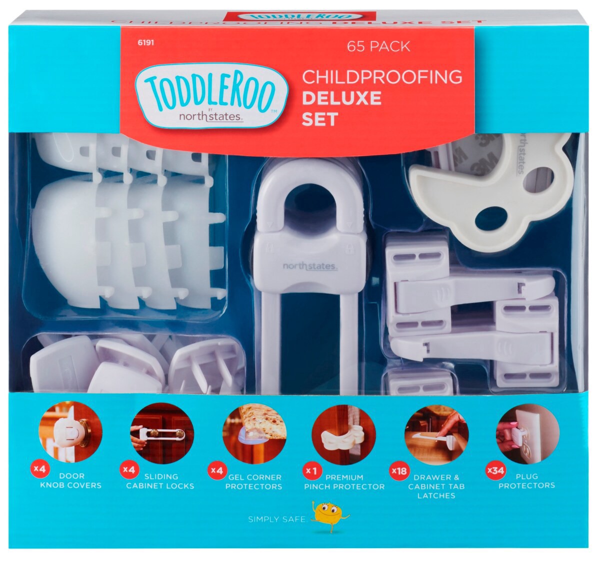 slide 1 of 9, Toddleroo by North States Deluxe Childproofing Set - White, 65 ct