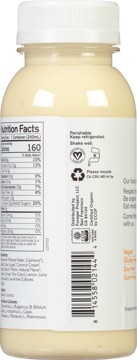 slide 3 of 9, Forager Project Dairy-Free Organic Probiotic Mango Yogurt Alternative - 8 oz, 8 oz