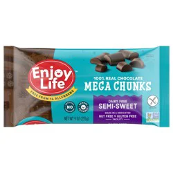 Enjoy Life Baking Chocolate Semi-Sweet Mega Chunks Chocolate Chips, 9 oz