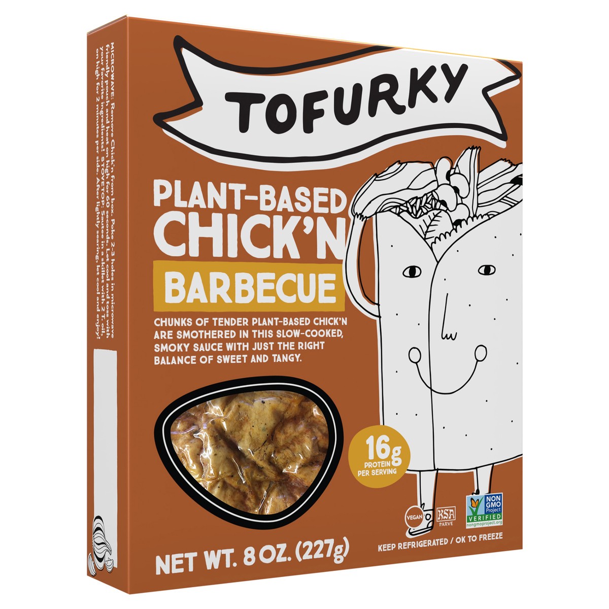 slide 2 of 6, Tofurky Barbecue Chick'n, 8 oz