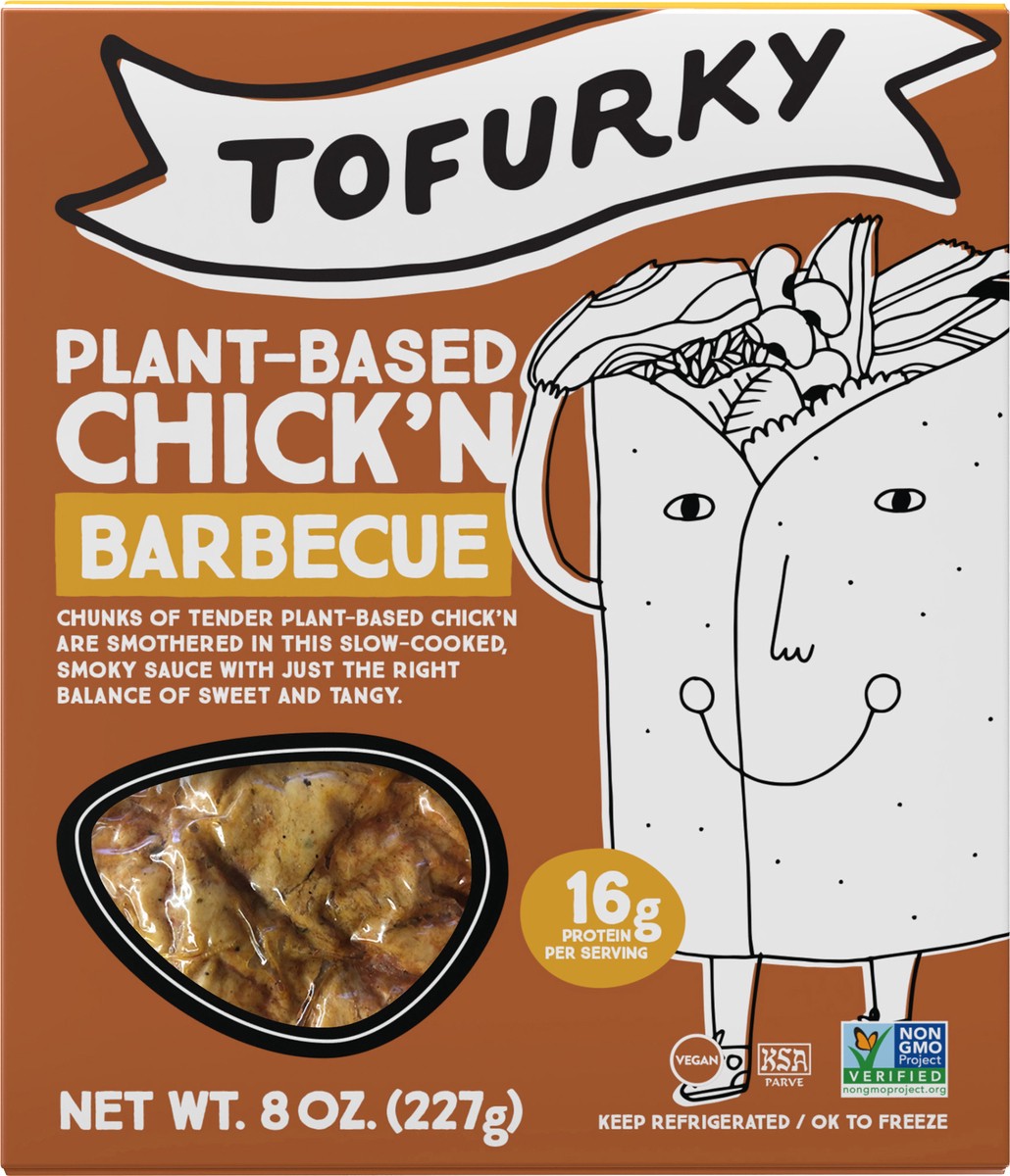 slide 4 of 6, Tofurky Barbecue Chick'n, 8 oz