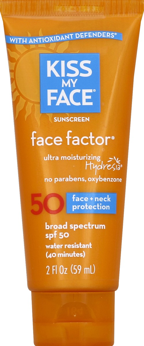 slide 2 of 2, Kiss My Face Sunscreen, Face Factor, Broad Spectrum SPF 50, 2 oz