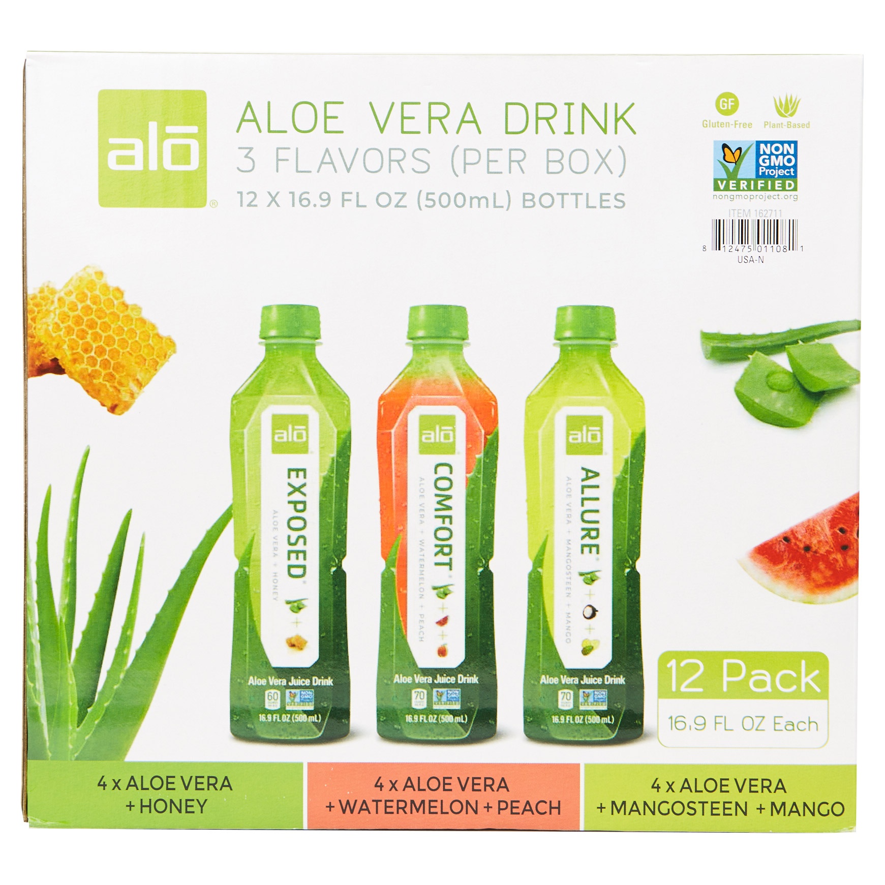 slide 1 of 2, Alo Aloe Vera Drink Variety Pack, 12 ct; 16.9 oz