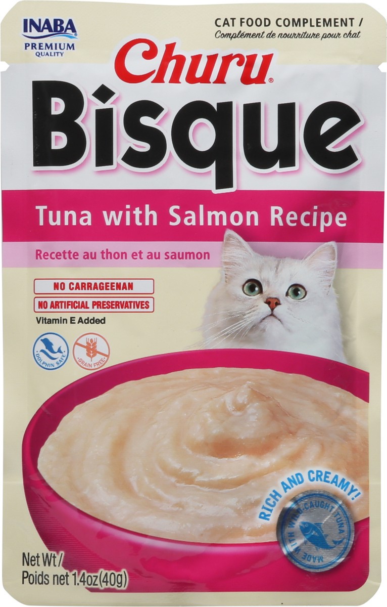 slide 5 of 15, Inaba Churu Bisque for Cats, Creamy Lickable Purée Side Dish with Vitamin E, 1.4 Ounces, Tuna with Salmon Recipe, 1 ct