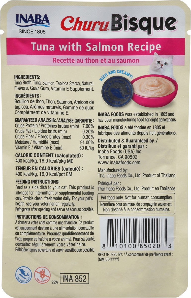 slide 7 of 15, Inaba Churu Bisque for Cats, Creamy Lickable Purée Side Dish with Vitamin E, 1.4 Ounces, Tuna with Salmon Recipe, 1 ct