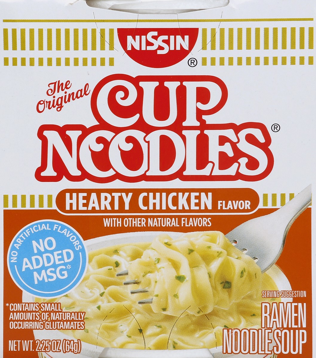 slide 1 of 5, Nissin Cup Noodles Hearty Chicken Flavor Ramen Noodle Soup, 2.25 oz