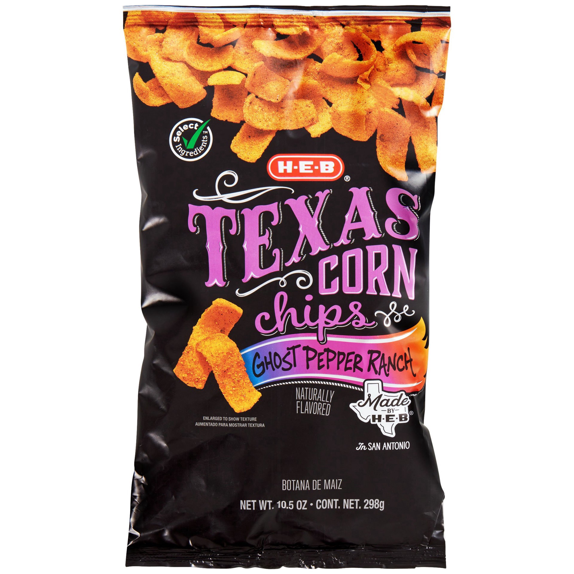 slide 1 of 1, H-E-B Texas Corn Chips - Ghost Pepper Ranch, 10.5 oz