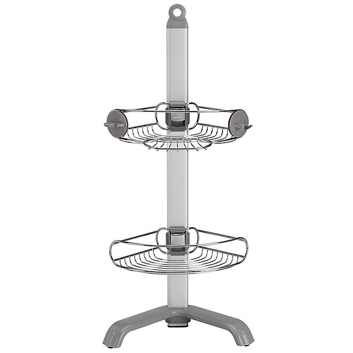 slide 1 of 2, simplehuman Corner Shower Caddy, 1 ct