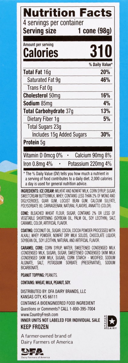 slide 10 of 17, Dean's Nutty Buddy Van Caramel Cone, 4 ct