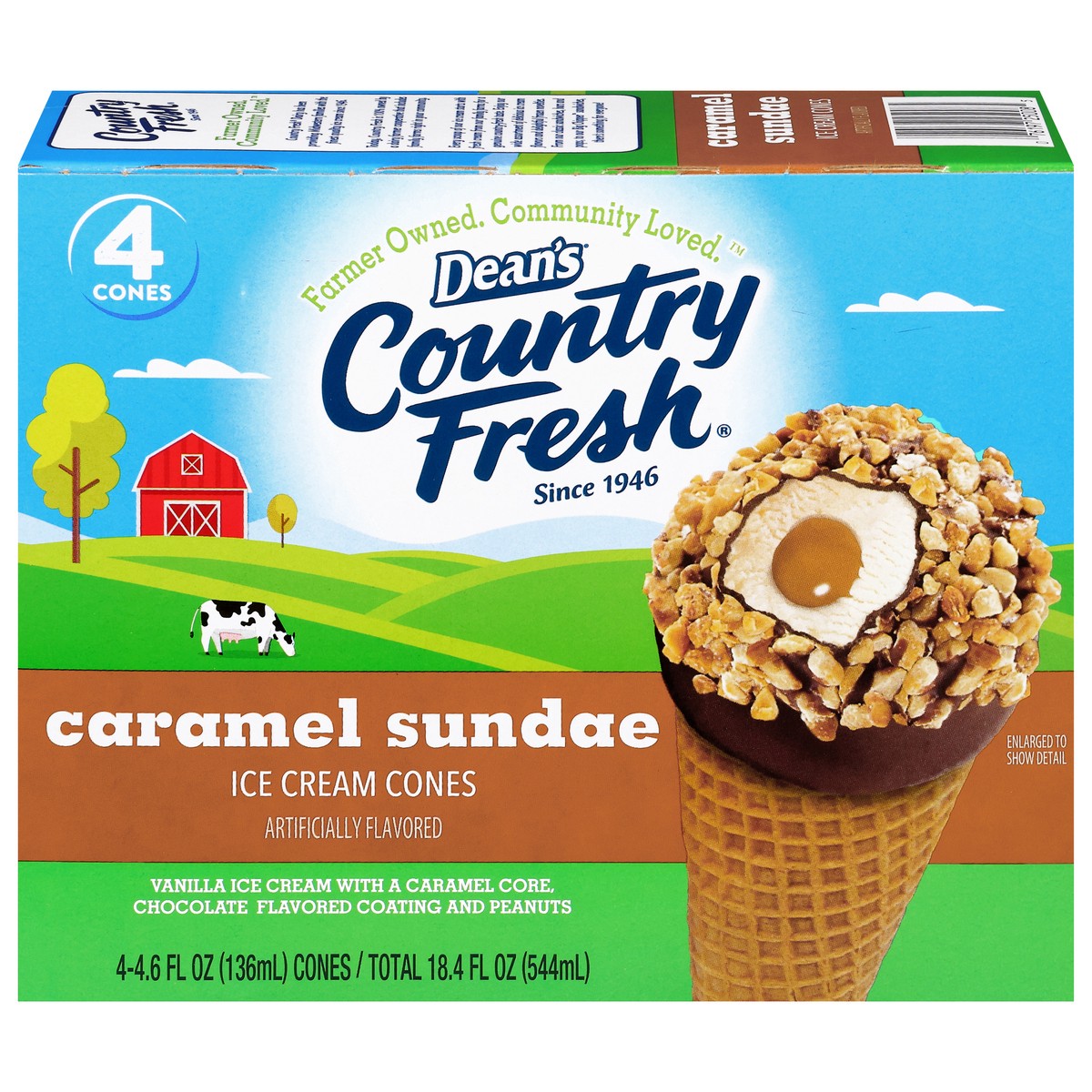 slide 6 of 17, Dean's Nutty Buddy Van Caramel Cone, 4 ct