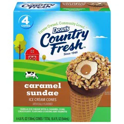 Country Fresh Caramel Sundae Ice Cream Cones 4 - 4.6 fl oz Cones