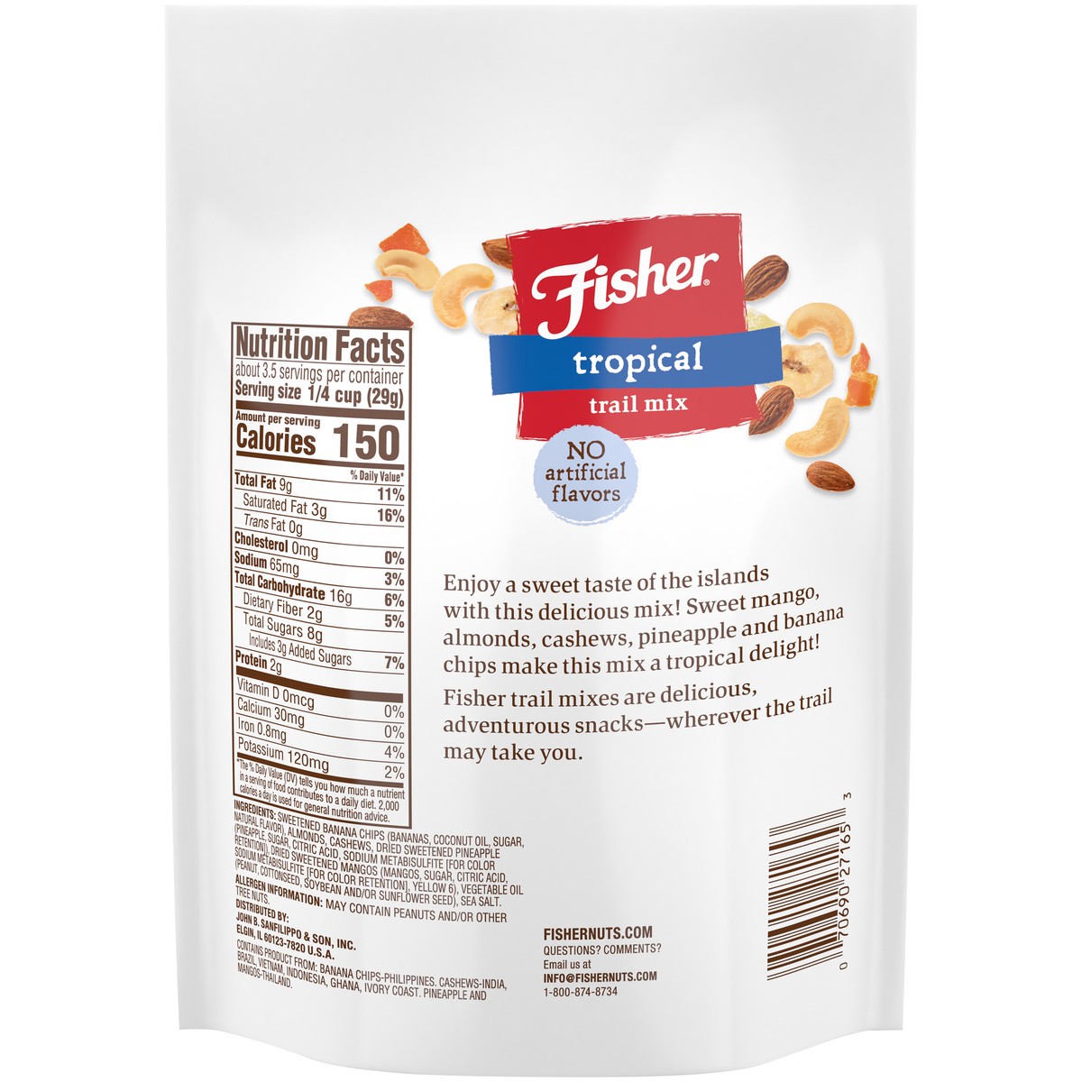 slide 9 of 14, Fisher Trail Mix Tropical, 3.5 oz