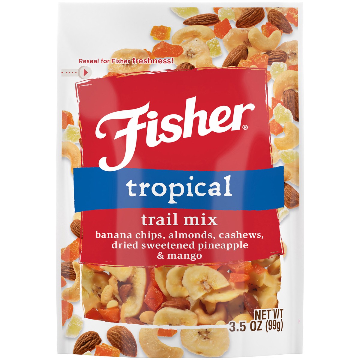 slide 4 of 14, Fisher Trail Mix Tropical, 3.5 oz