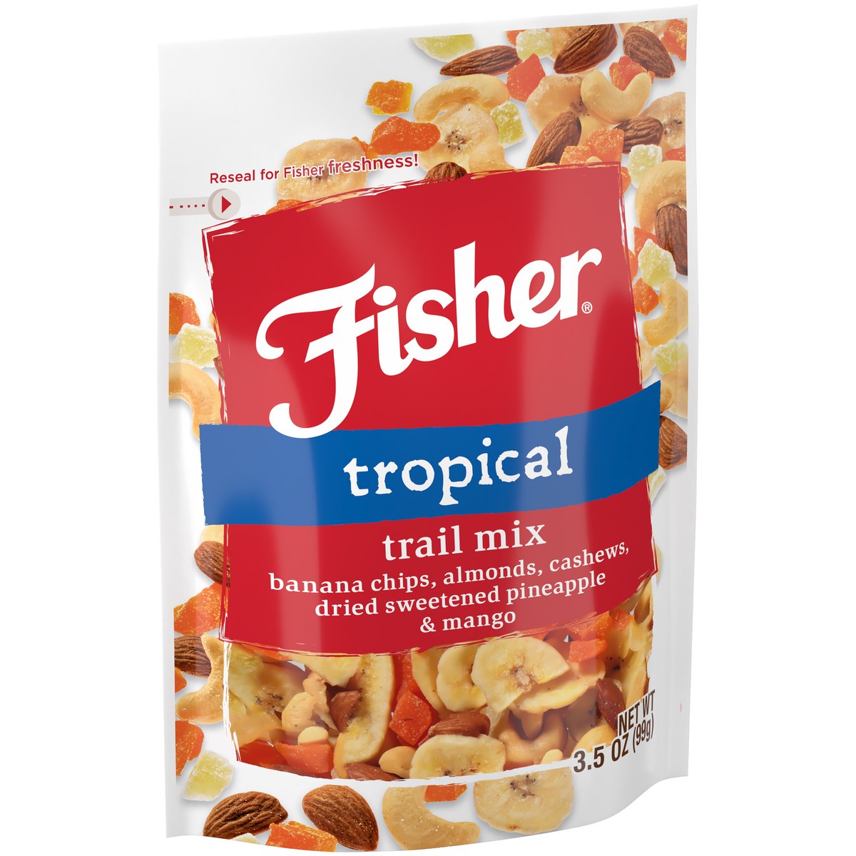 slide 8 of 14, Fisher Trail Mix Tropical, 3.5 oz