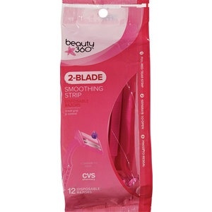 slide 1 of 1, Beauty 360 2-Blade Women's Disposable Razor Pink, 12 ct