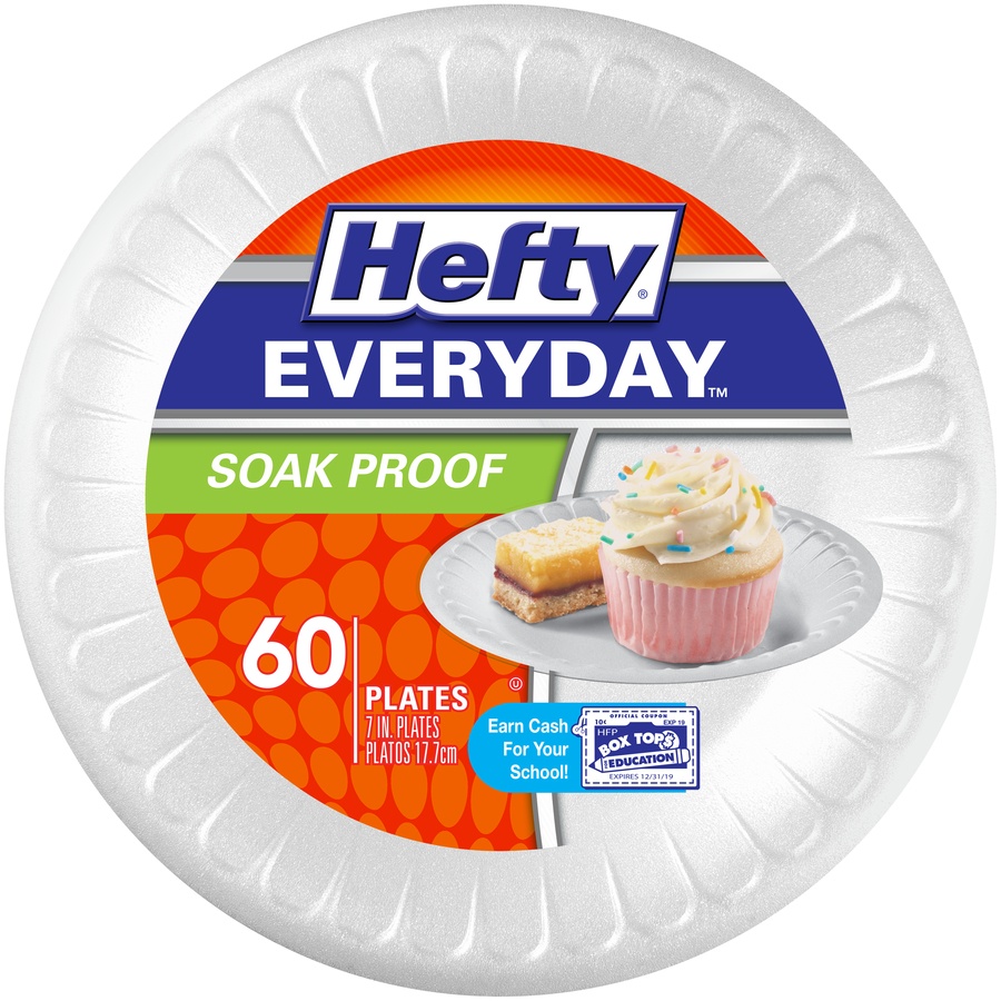 slide 1 of 4, Hefty Everyday Soak Proof 7 in. Plates, 60 ct