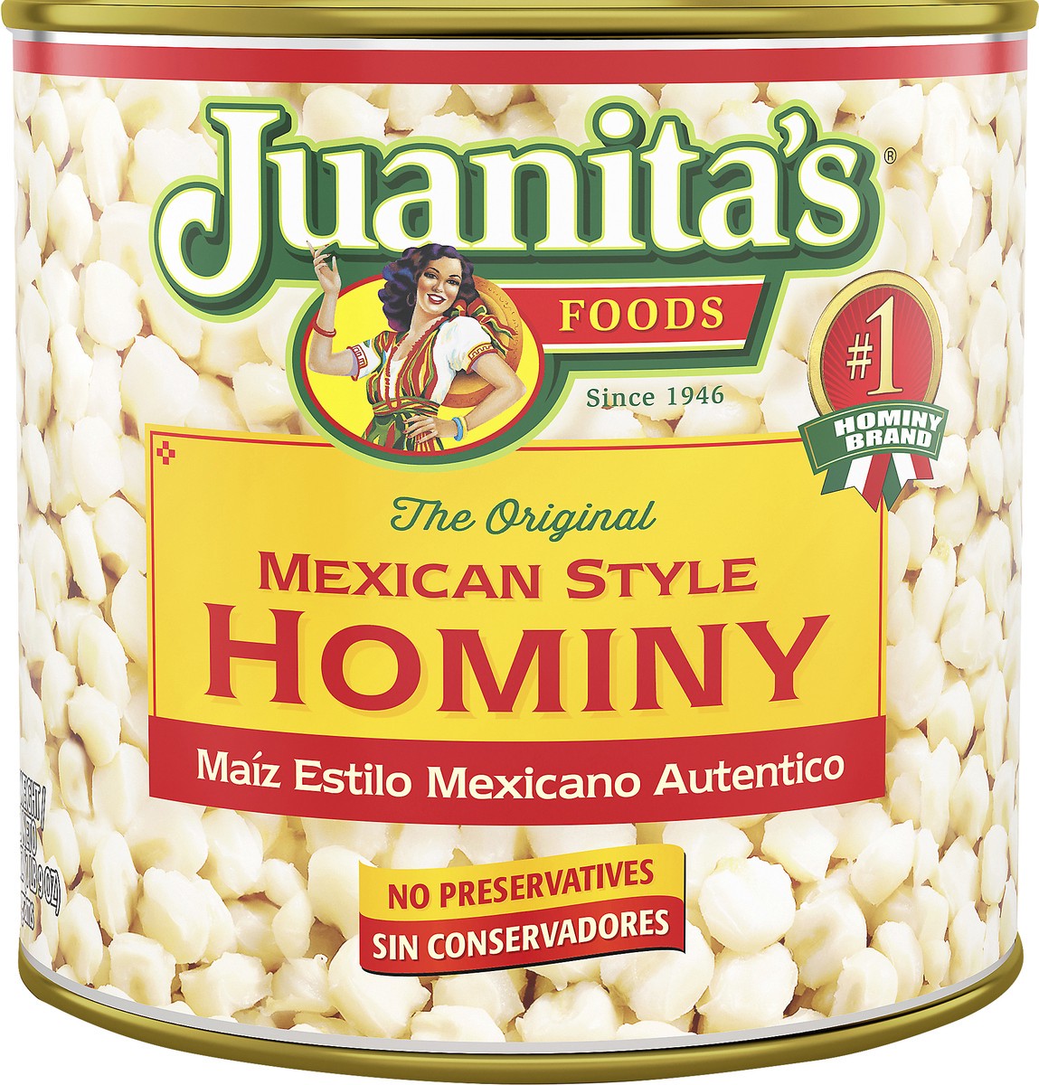 slide 4 of 4, Juanita's Mexican Style Hominy, Canned Hominy, 25 oz Shelf Stable, 25 oz