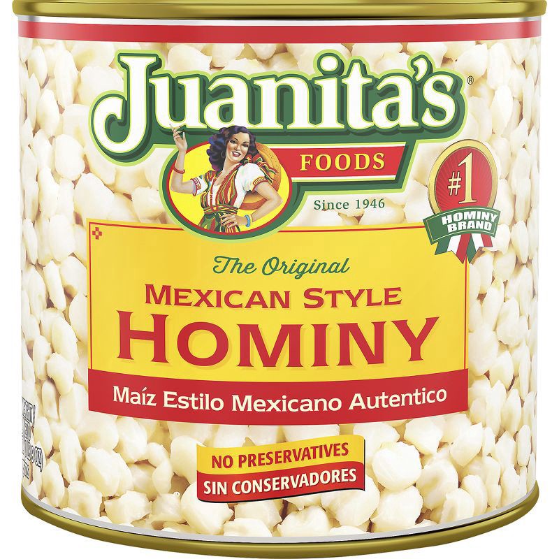 slide 1 of 4, Juanita's Mexican Style Hominy, Canned Hominy, 25 oz Shelf Stable, 25 oz
