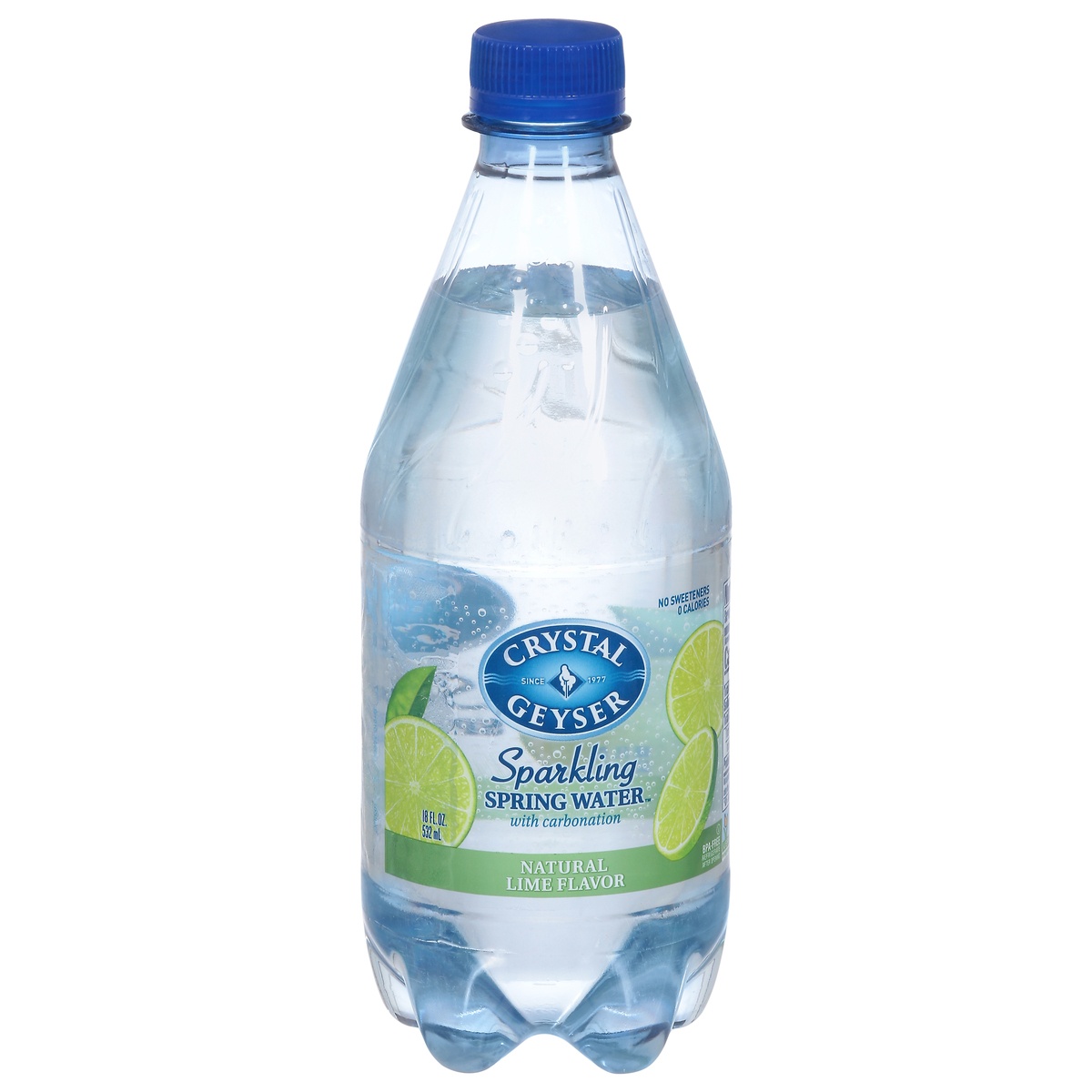 slide 1 of 1, Crystal Geyser Sparkling Natural Lime Flavor Spring Water with Carbonation 18 fl oz, 