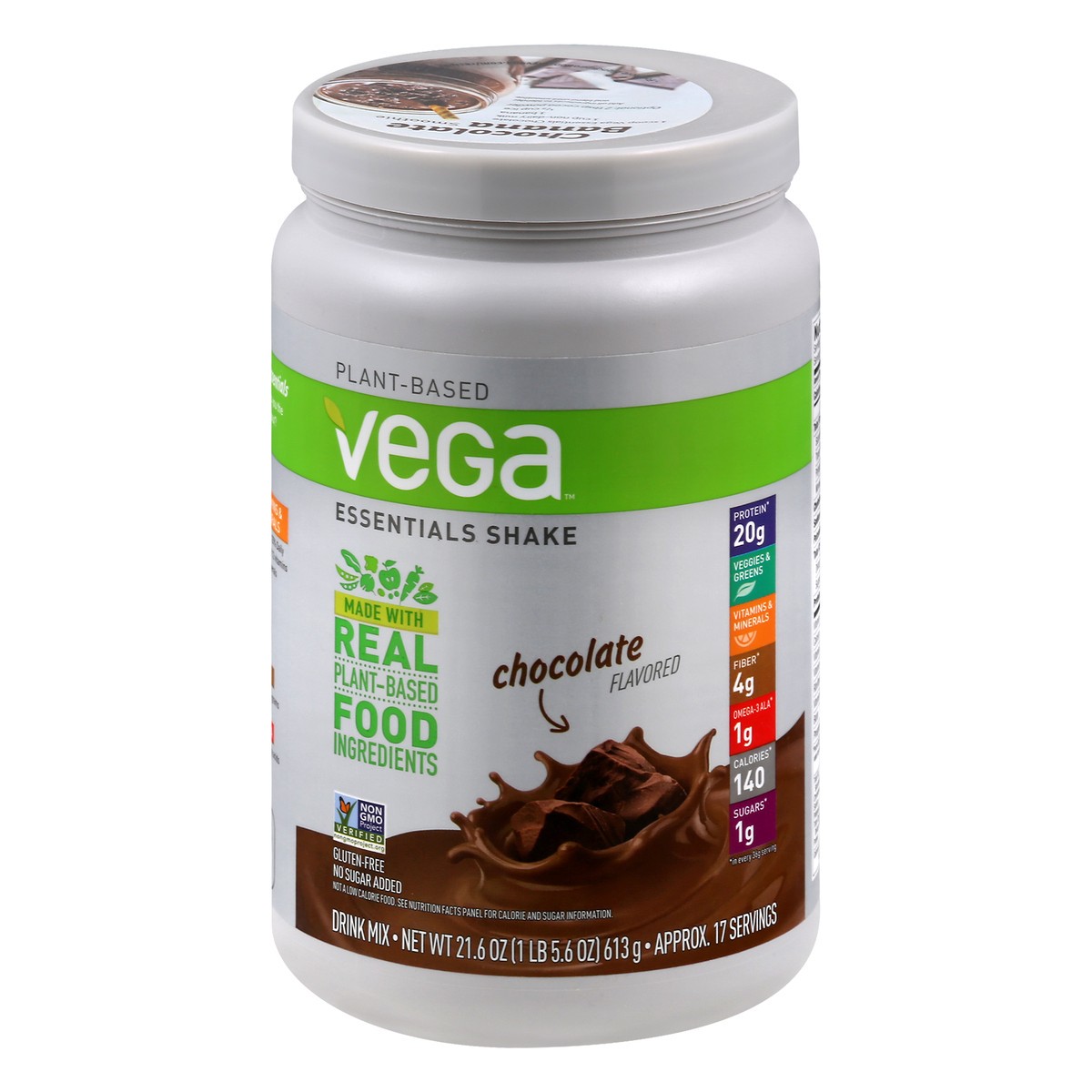 slide 1 of 13, Vega Essentials Chocolate Protein Powder, 21.6 oz