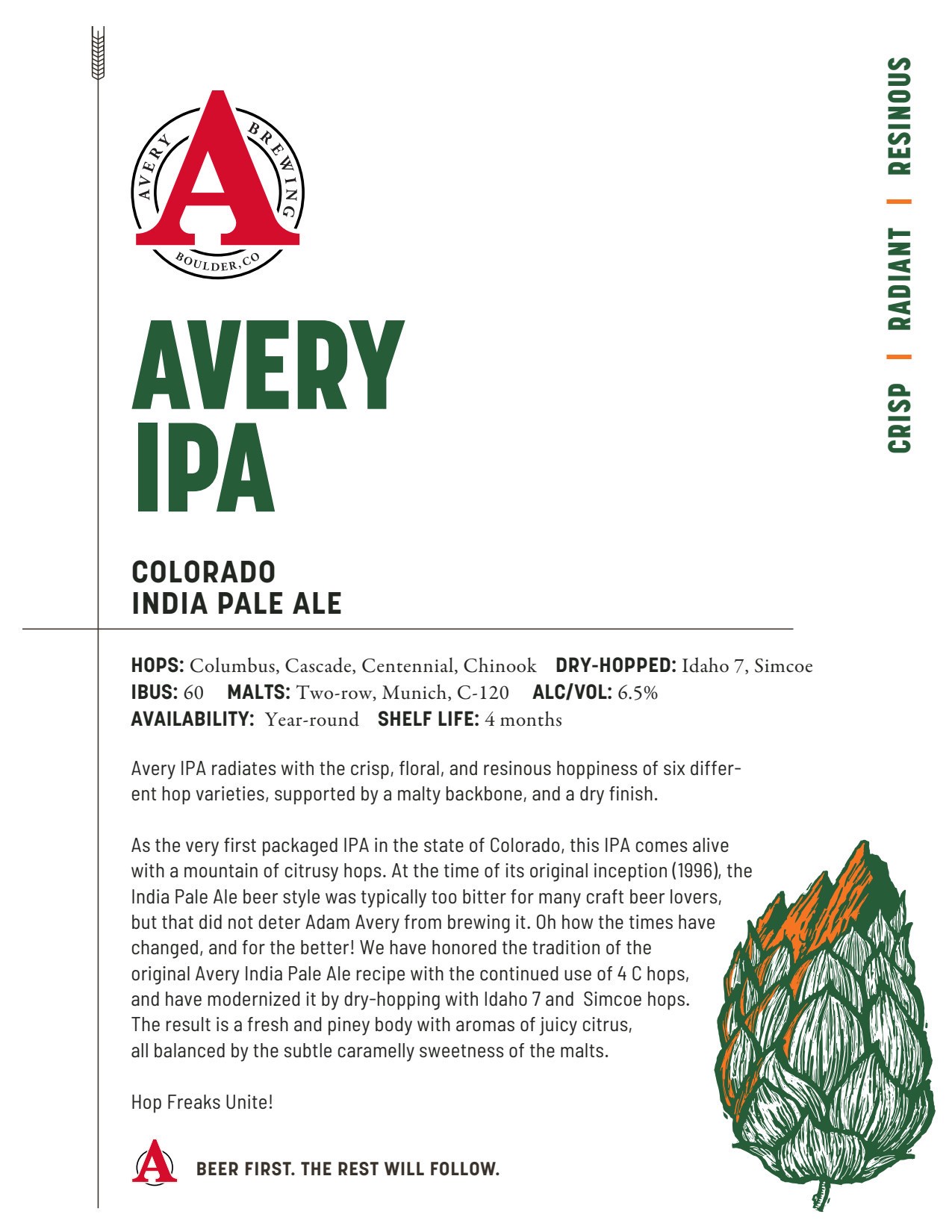 slide 2 of 10, Avery Brewing IPA - 6 Pack 12 fl oz Cans, 6 ct; 12 oz