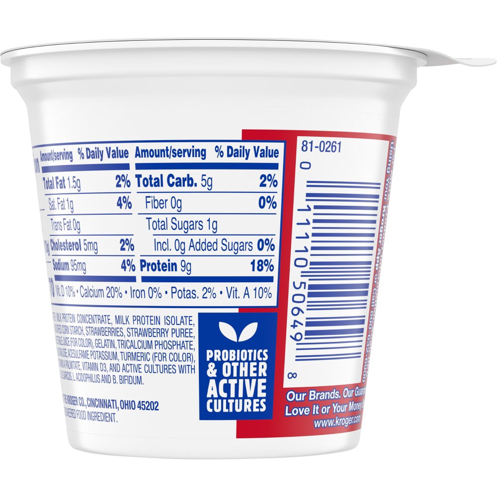 slide 2 of 4, Kroger Carbmaster Cultured Dairy Blend Strawberry Yogurt, 6 oz