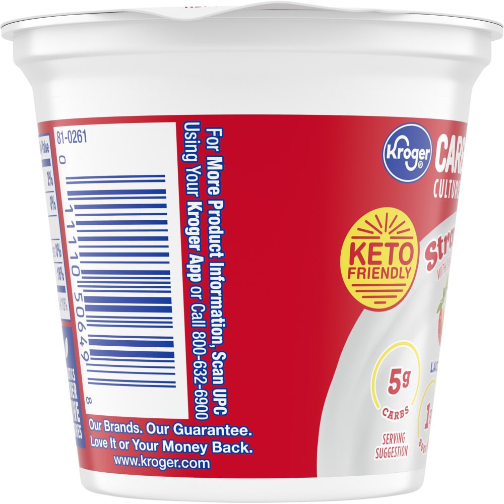 slide 3 of 4, Kroger Carbmaster Cultured Dairy Blend Strawberry Yogurt, 6 oz