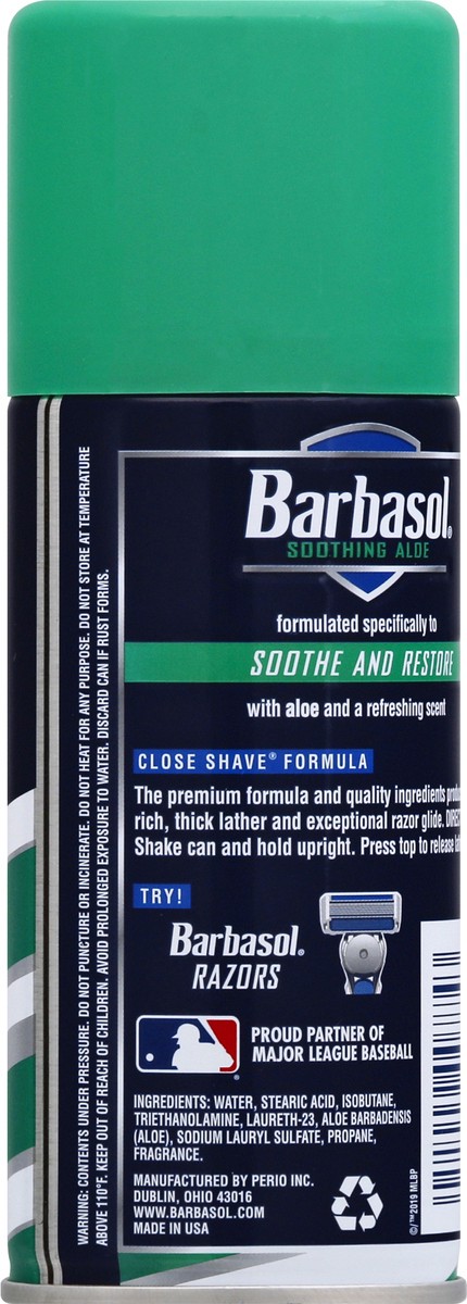 slide 9 of 10, Barbasol Thick & Rich Soothing Aloe Shaving Cream 7 oz, 7 oz