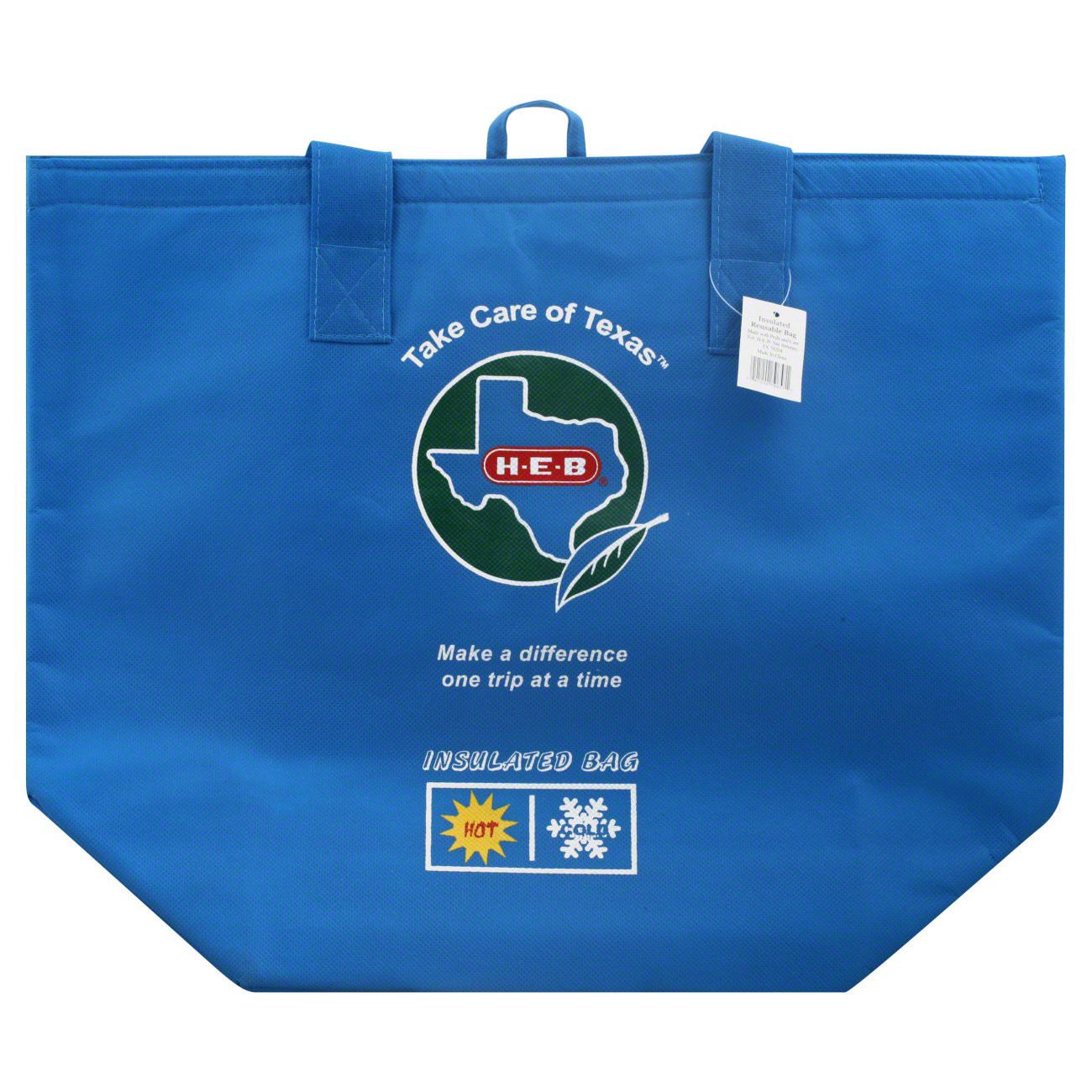 slide 1 of 1, H-E-B Insulated Reusable Bag, Blue, 1 ct