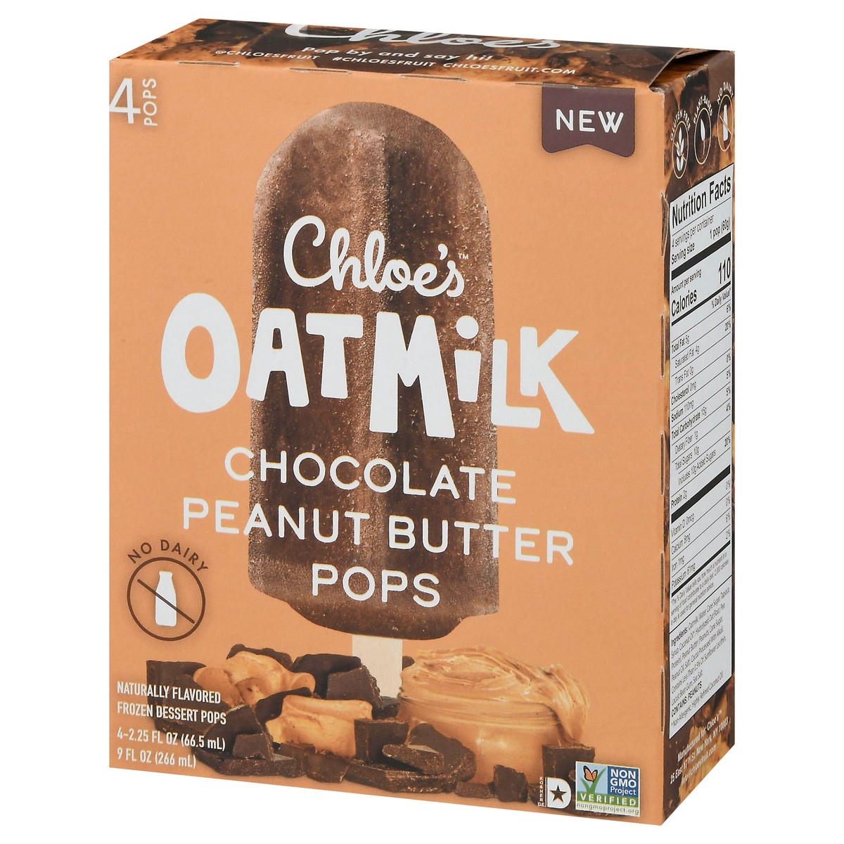 slide 8 of 14, Chloe's Chocolate Peanut Butter Oatmilk Pops, 9 fl oz