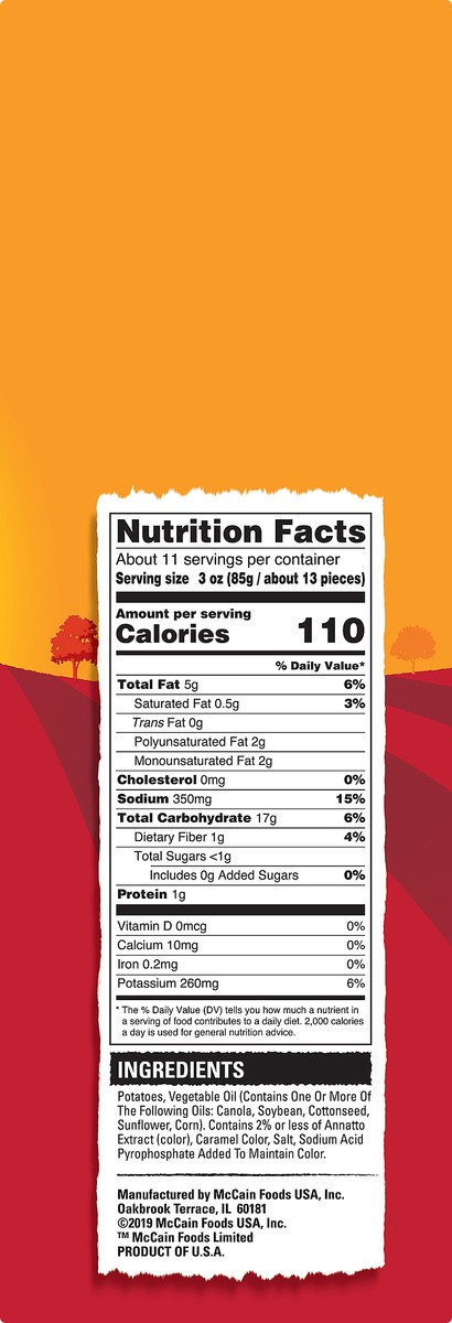 slide 10 of 11, McCain Crinkle Fries, 32 oz (Frozen Potatoes), 32 oz