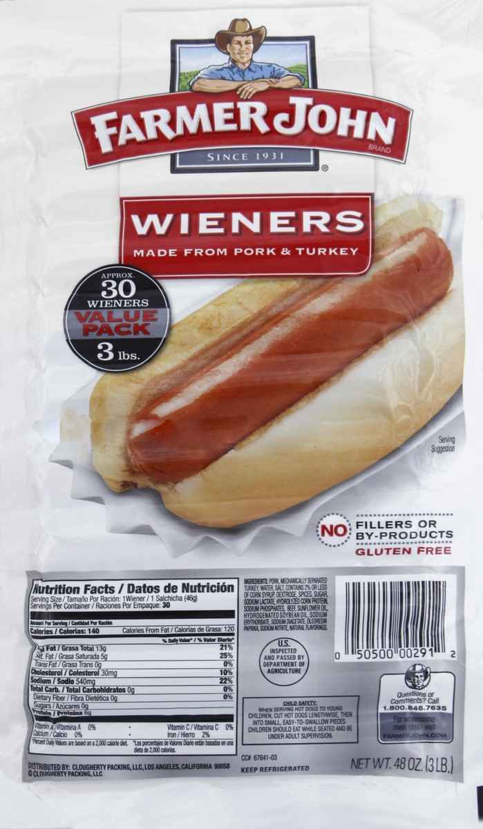 slide 4 of 6, Farmer John Meat Wieners 48oz, 48 oz