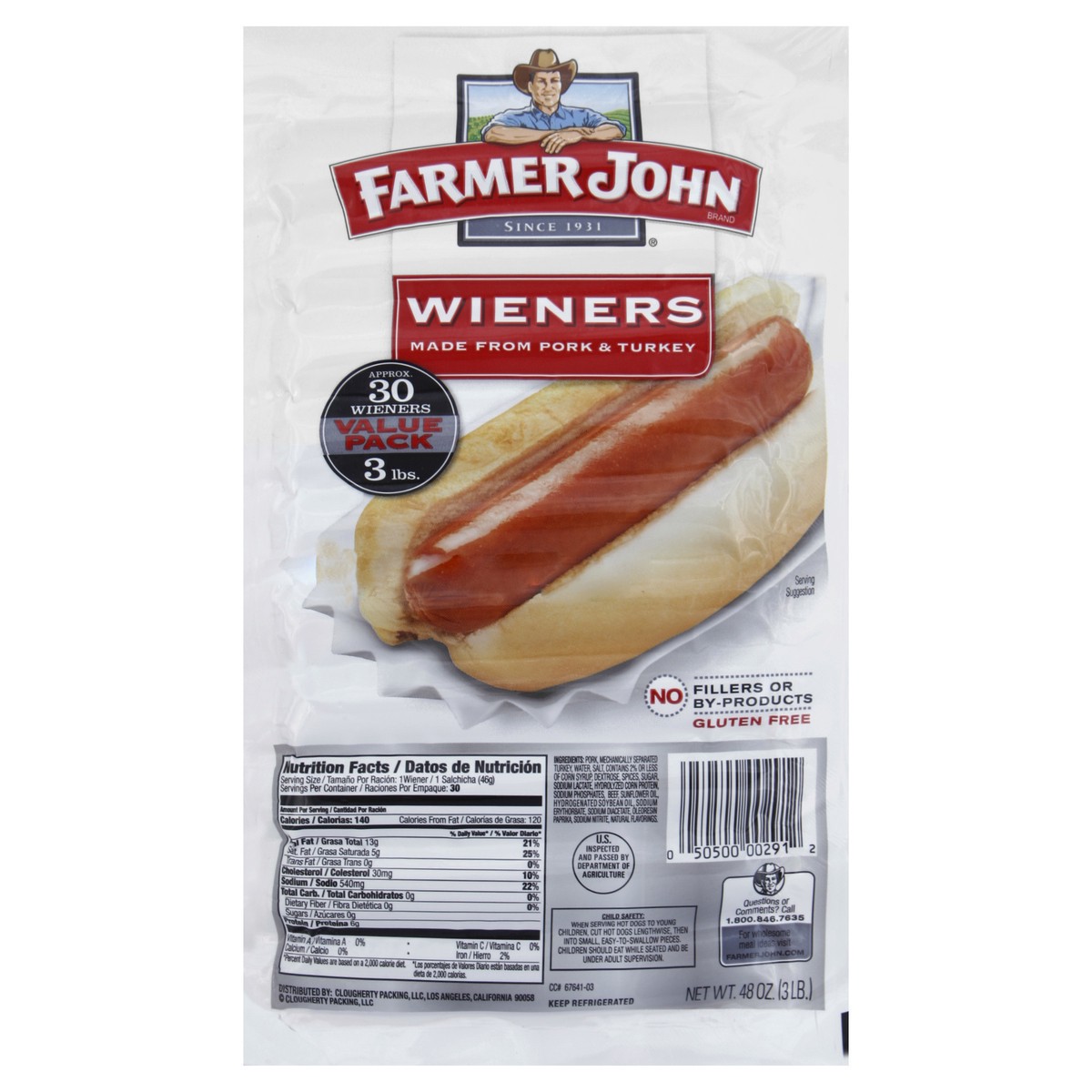 slide 5 of 6, Farmer John Meat Wieners 48oz, 48 oz