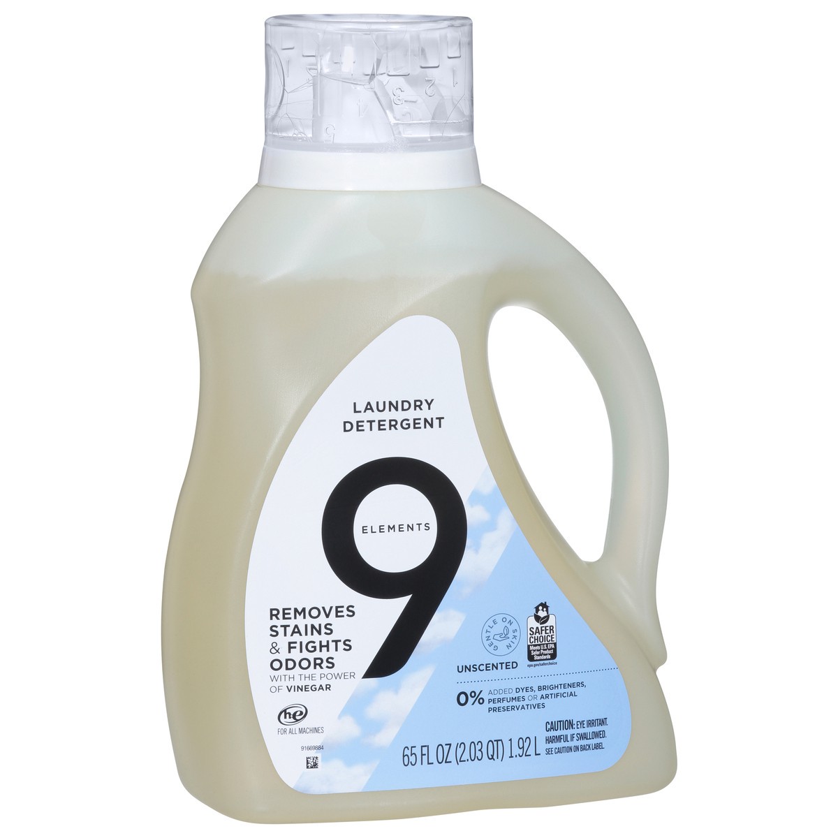 slide 4 of 9, 9 Elements Natural Laundry Detergent Liquid Soap, Lavender Scent, Vinegar Powered, 1 ct; 65 fl oz