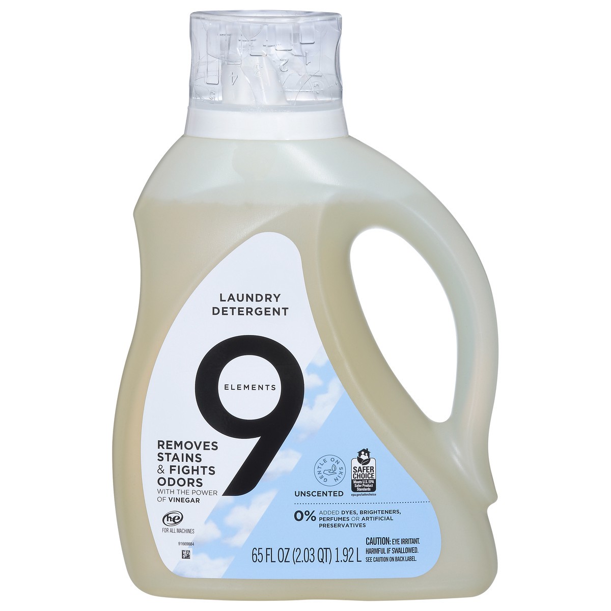 slide 1 of 9, 9 Elements Natural Laundry Detergent Liquid Soap, Lavender Scent, Vinegar Powered, 1 ct; 65 fl oz