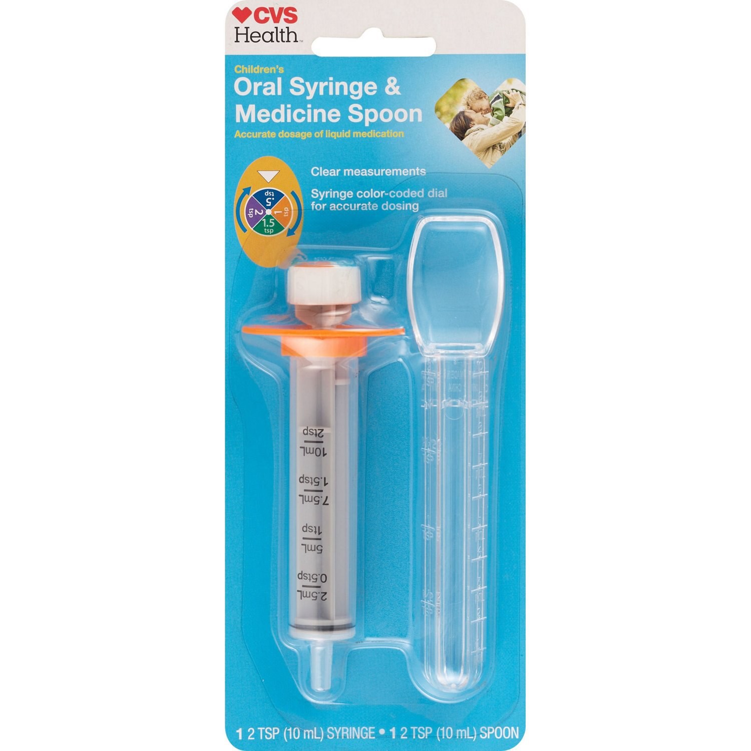 slide 1 of 3, CVS Health Oral Syringe & Medicine Spoon, 1 ct