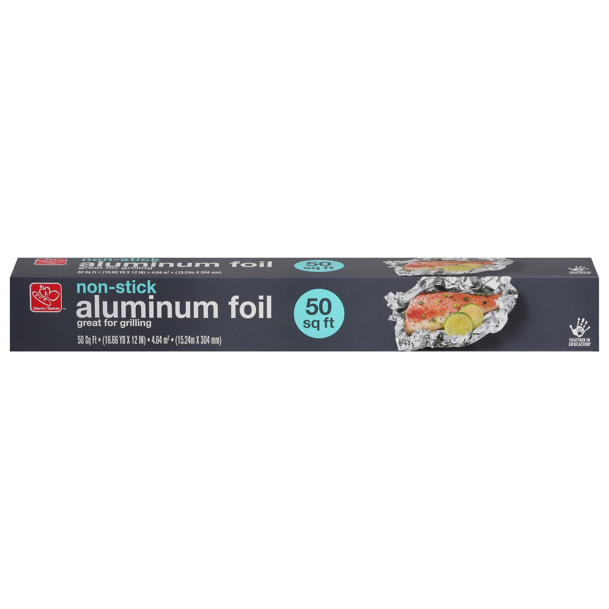 slide 1 of 9, Harris Teeter Nonstick Aluminum Foil, 50 ft