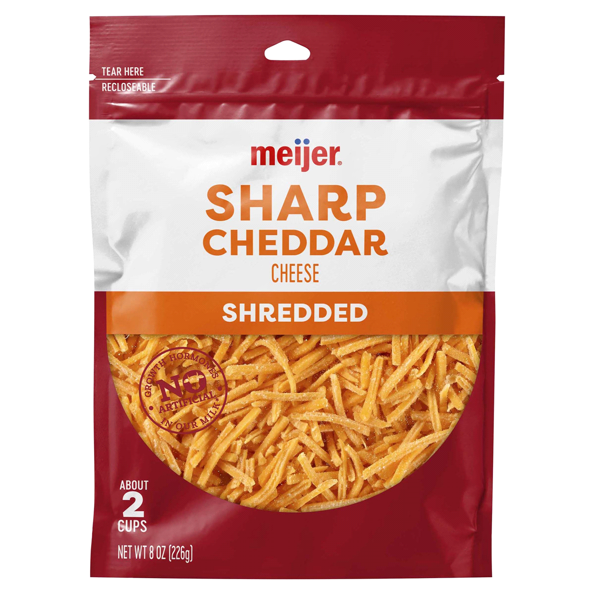 slide 1 of 5, Meijer Shredded Sharp Cheddar Cheese, 8 oz