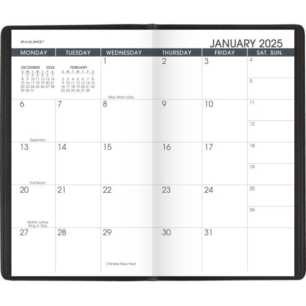 slide 2 of 3, 2025-2026 At-A-Glance 2-Year Monthly Planner, 3-1/2"" X 6"", Black, January To December, 7002405, 1 ct