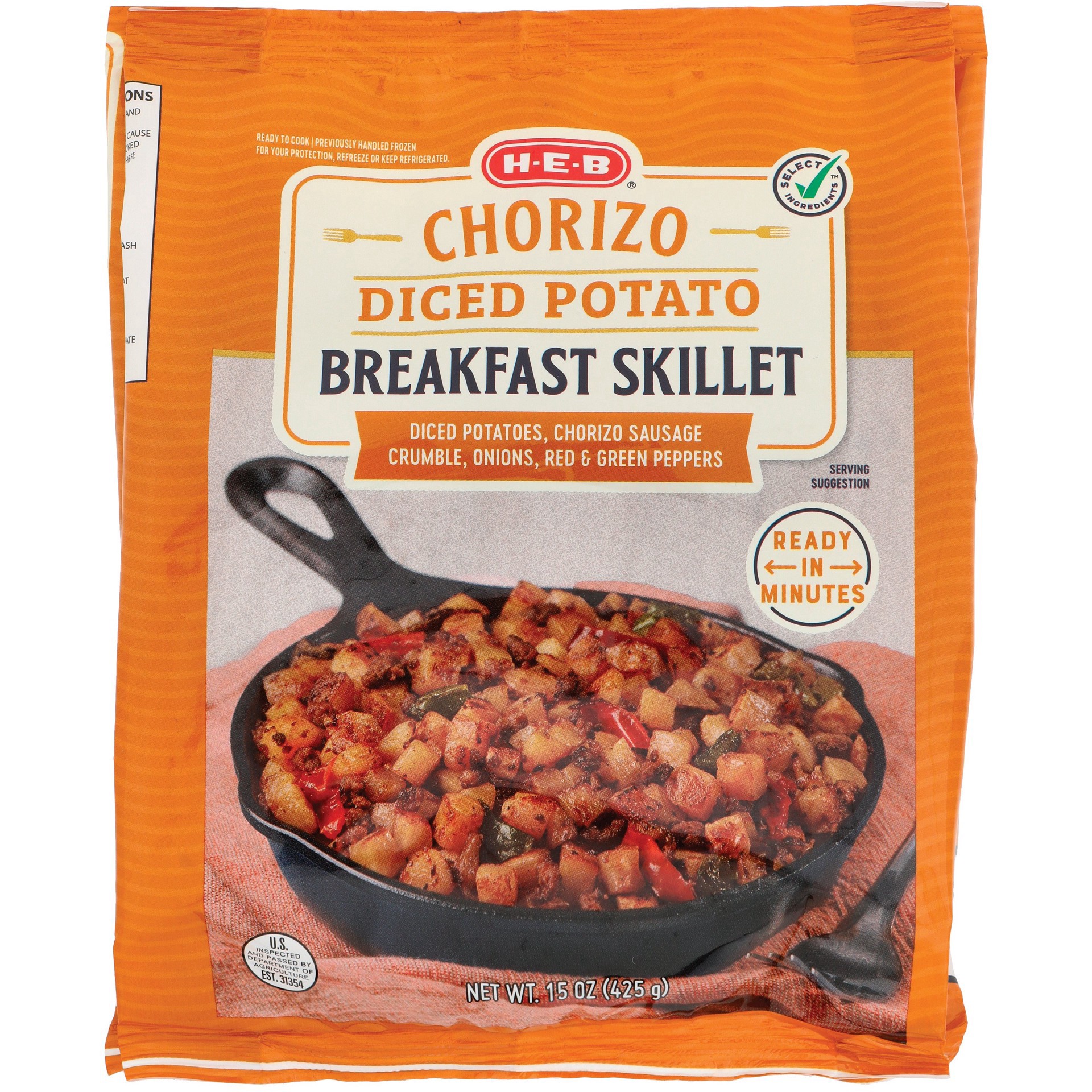 slide 1 of 1, H-E-B Diced Potato Breakfast Skillet – Chorizo, 15 oz
