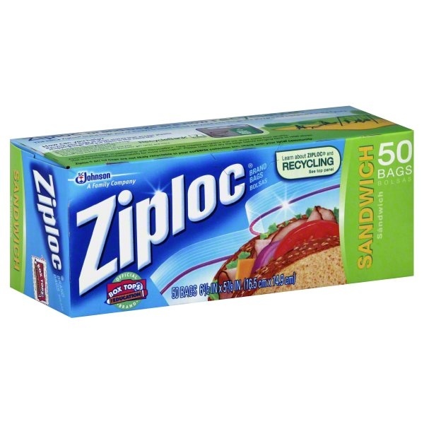 slide 1 of 1, Ziploc Sandwich Bags, 50 ct