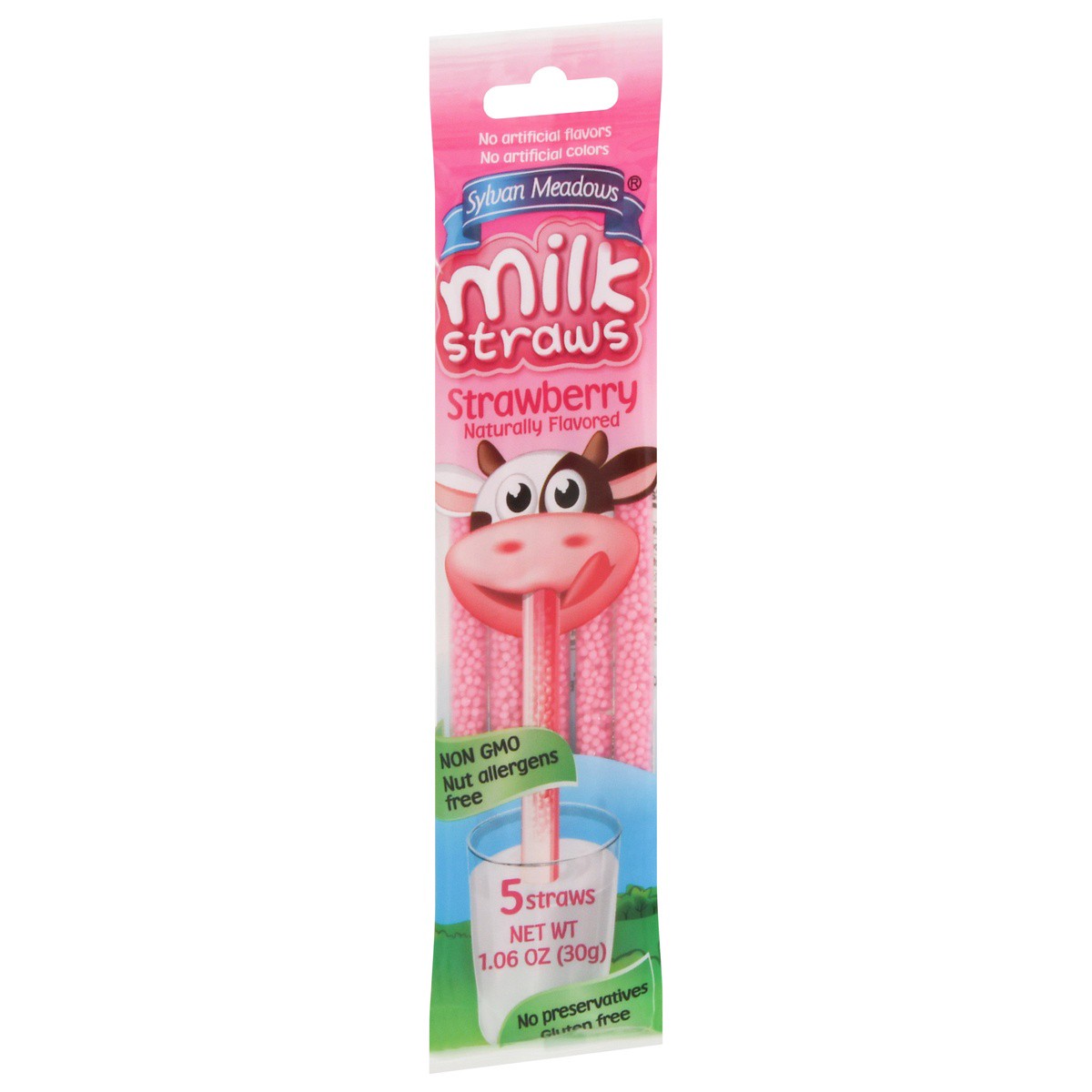 slide 2 of 9, Sylvan Meadows Strawberry Milk Straws 5 ea, 5 ct