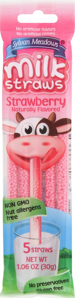 slide 7 of 9, Sylvan Meadows Strawberry Milk Straws 5 ea, 5 ct