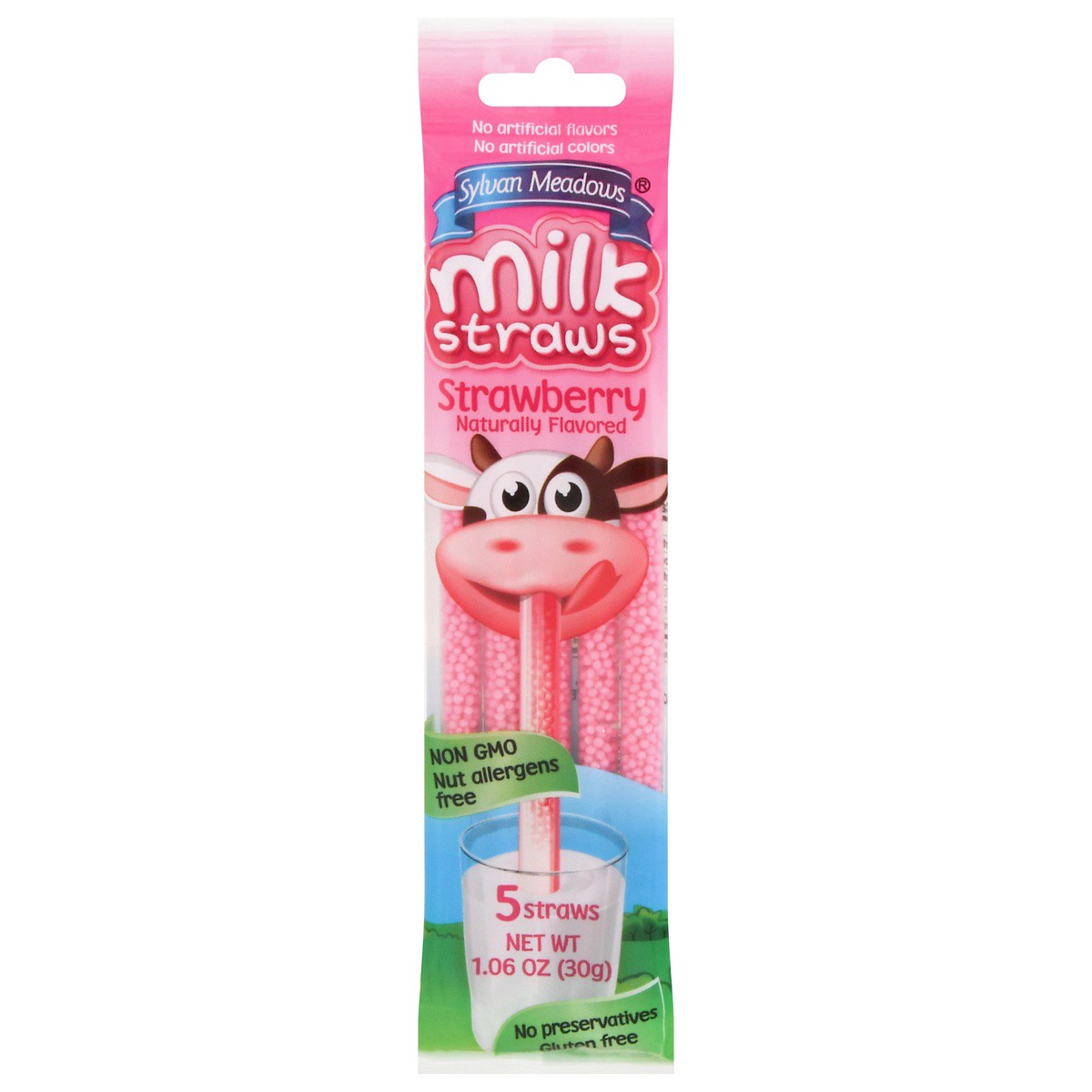 slide 1 of 9, Sylvan Meadows Strawberry Milk Straws 5 ea, 5 ct