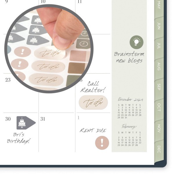 slide 3 of 9, 2025 Leah Bisch For Cambridge Weekly/Monthly Planner, 5-1/2"" X 8-1/2"", Navy Floral, January To December, Lb34-200, 1 ct