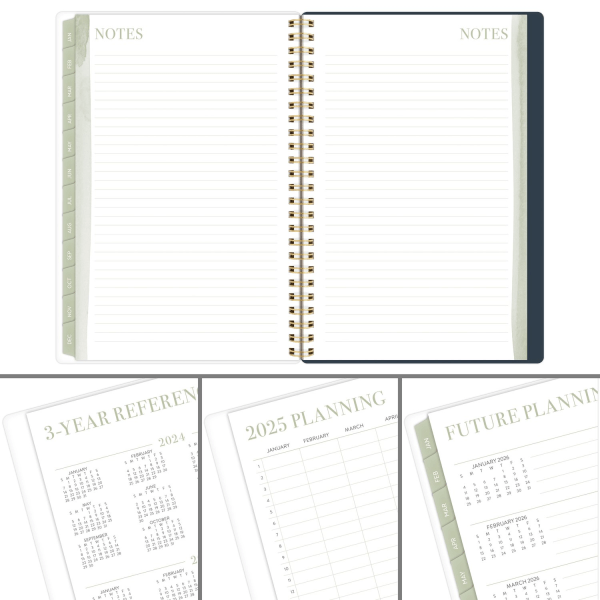 slide 8 of 9, 2025 Leah Bisch For Cambridge Weekly/Monthly Planner, 5-1/2"" X 8-1/2"", Navy Floral, January To December, Lb34-200, 1 ct