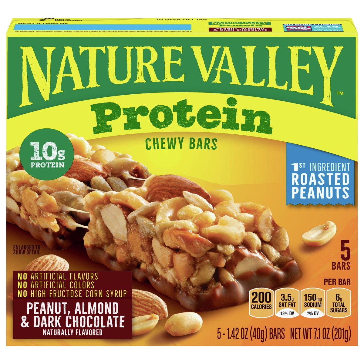 slide 12 of 13, Nature Valley Chewy Protein Granola Bars, Peanut Almond Dark Chocolate, 5 Bars, 7.1 OZ, 5 ct