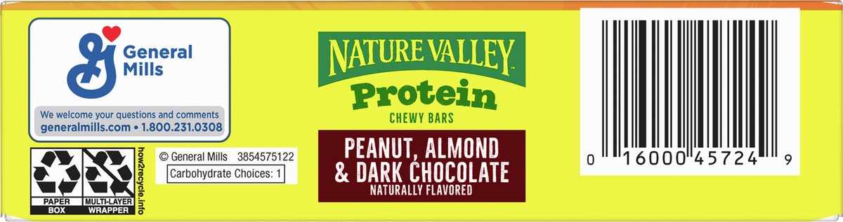 slide 6 of 13, Nature Valley Chewy Protein Granola Bars, Peanut Almond Dark Chocolate, 5 Bars, 7.1 OZ, 5 ct