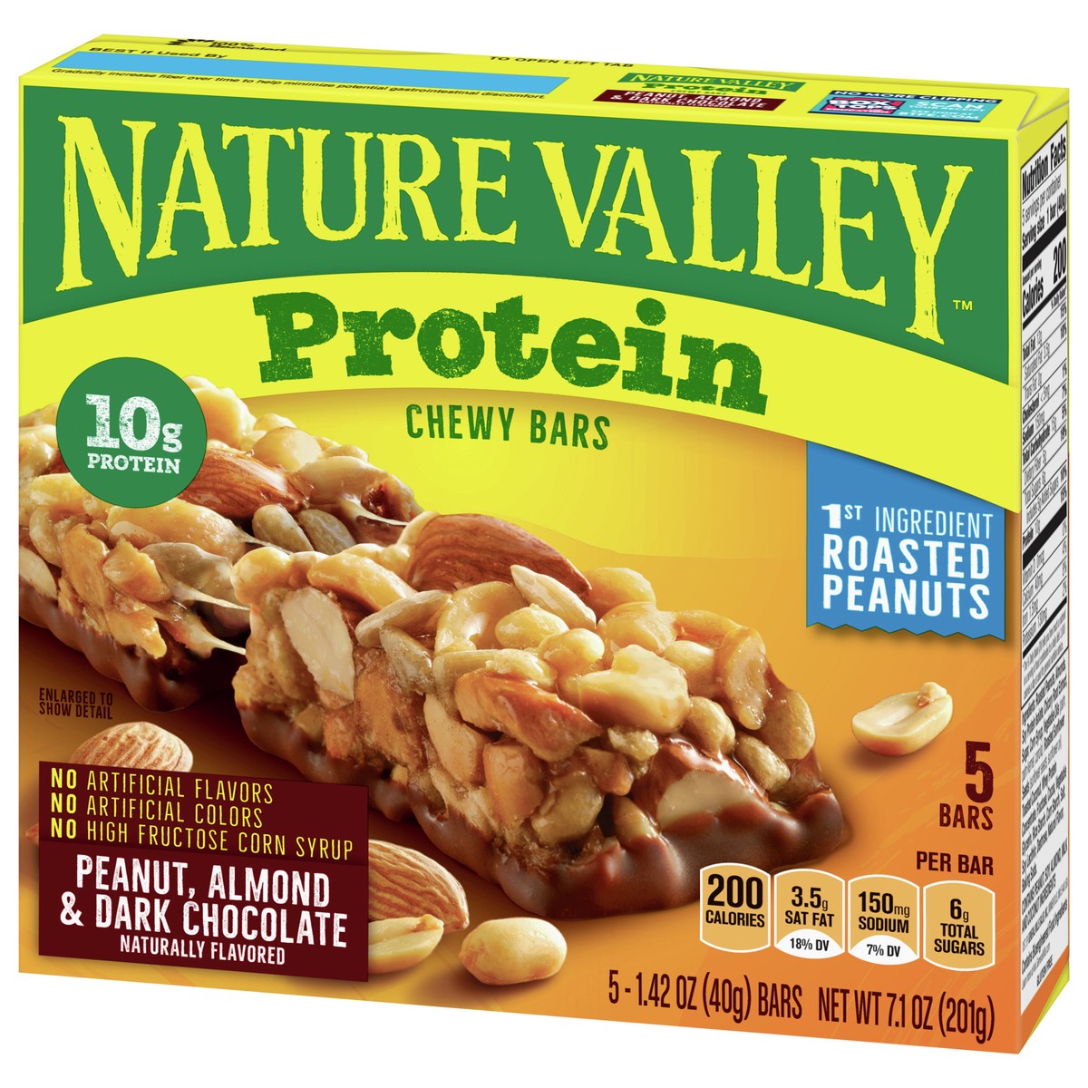 slide 8 of 13, Nature Valley Chewy Protein Granola Bars, Peanut Almond Dark Chocolate, 5 Bars, 7.1 OZ, 5 ct